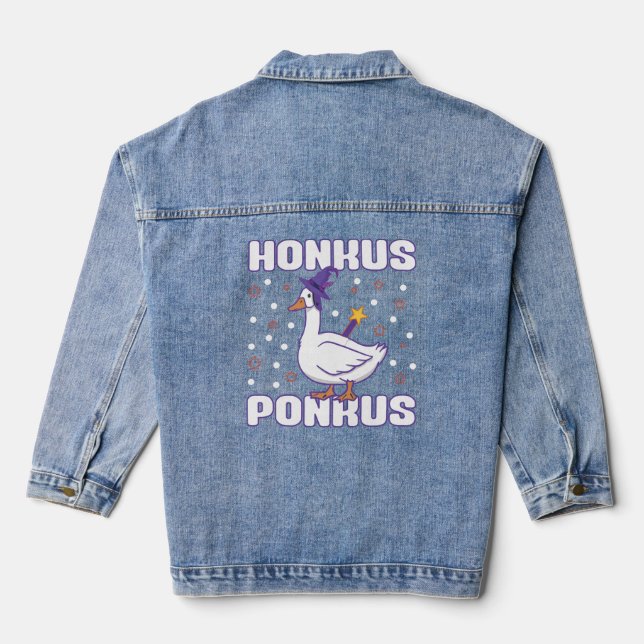 Honkus Ponkus Funny Halloween Denim Jacket (Back)