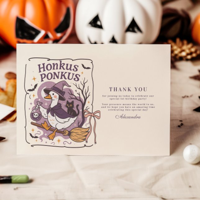 Honkus Ponkus Spooky Goose Halloween  Thank You Card (Creator Uploaded)
