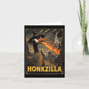 Honkzilla Goose Halloween Silly Goose Horror Spook Card