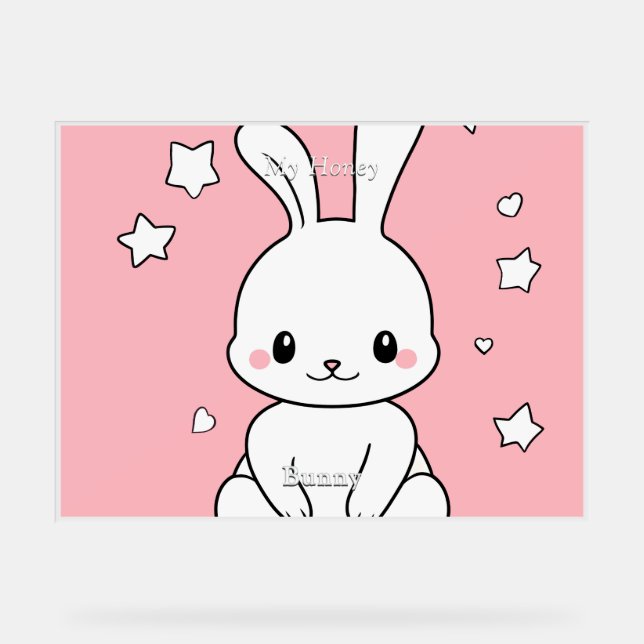 Honney Bunny Acrylic Sign (Front)