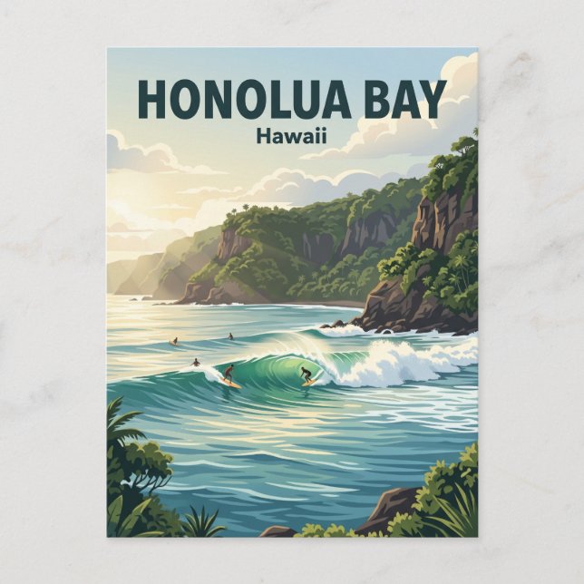 Honolua Bay Hawaii Postcard (Front)