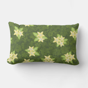 Honolua Plumeria Hawaiian Tropical Print Lumbar Cushion