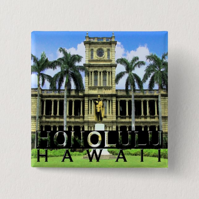 Honolulu 15 Cm Square Badge (Front)