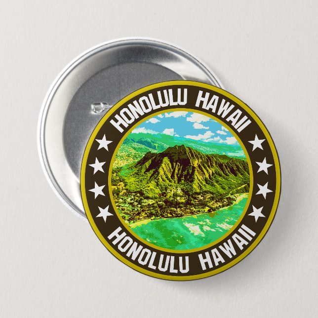 Honolulu                                           7.5 cm round badge (Front & Back)