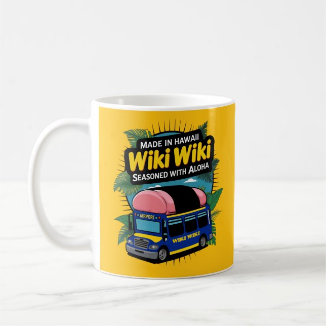 Honolulu Airport Wiki-Wiki Shuttle Bus Coffee Mug (Left)