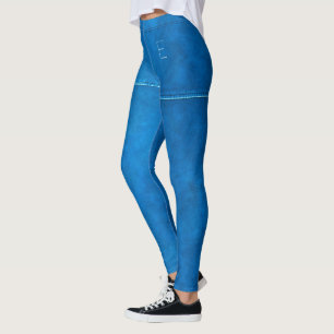 Honolulu Blue Leather & Seam Chic Custom Initial Leggings