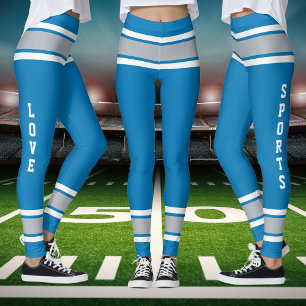 Honolulu Blue Silver White Team Colours Love Sport Leggings