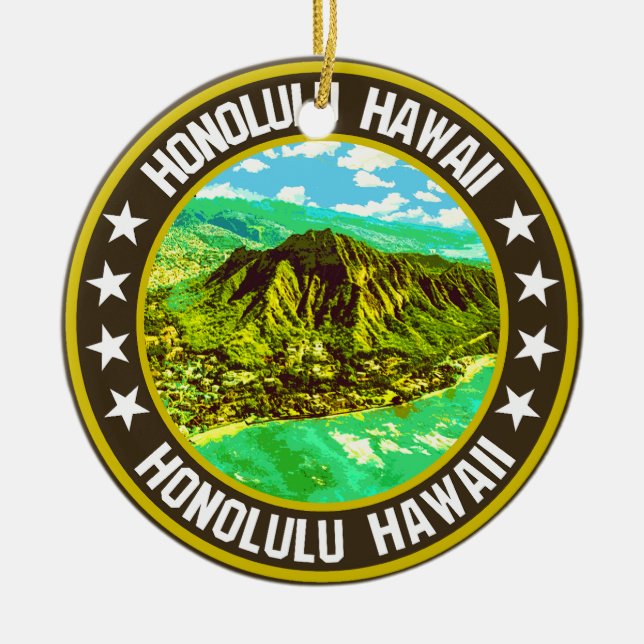 Honolulu                                           ceramic ornament (Front)