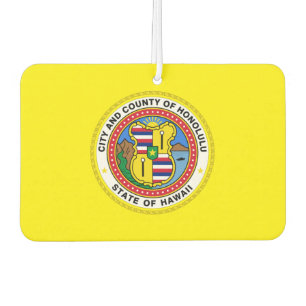 Honolulu city flag car air freshener