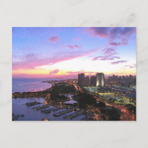 Honolulu cityscape Hawaii sunset Postcard