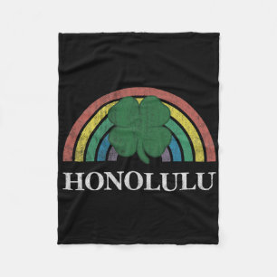 Honolulu Gift St. Patrick's Day Shamrock Rainbow I Fleece Blanket