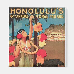 Honolulu, Hawaii 6th Annual Floral Parade 1911 Magnet