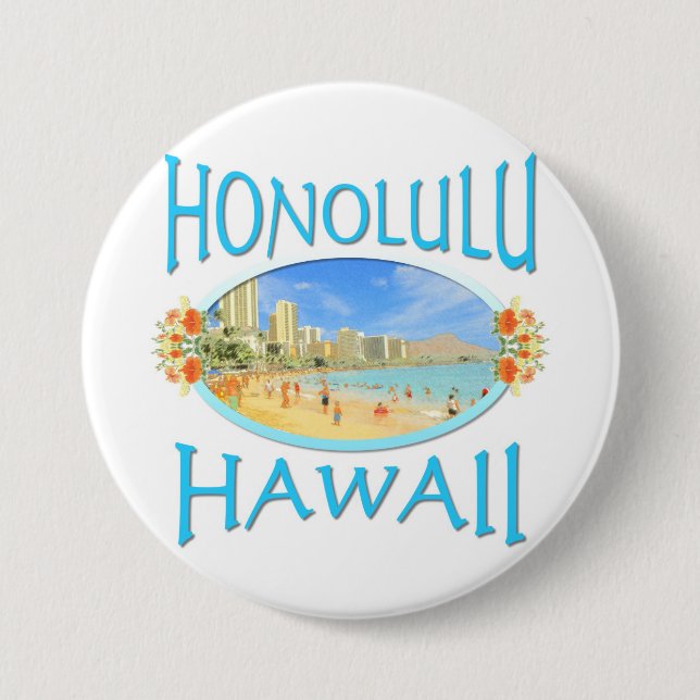 Honolulu Hawaii 7.5 Cm Round Badge (Front)