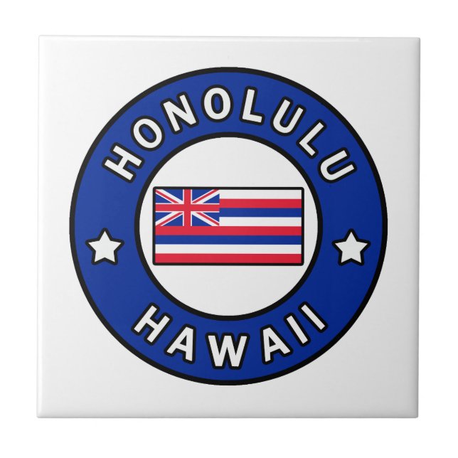 Honolulu Hawaii Ceramic Tile (Front)
