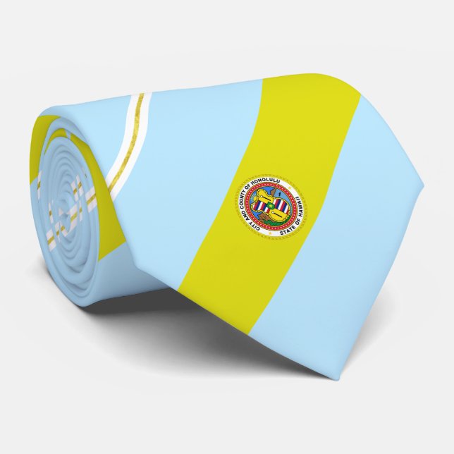 Honolulu (Hawaii) city flag Neck Tie (Rolled)