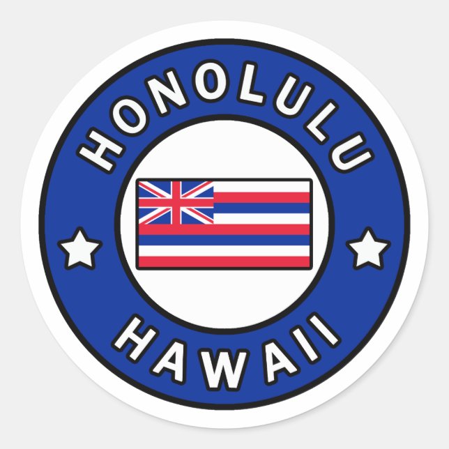 Honolulu Hawaii Classic Round Sticker (Front)
