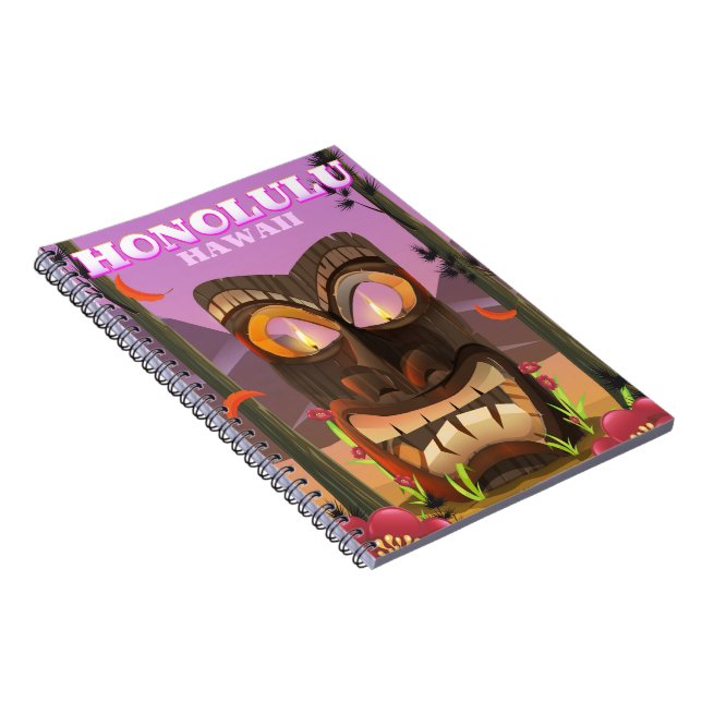Honolulu Hawaii face mask travel poster Notebook (Right Side)