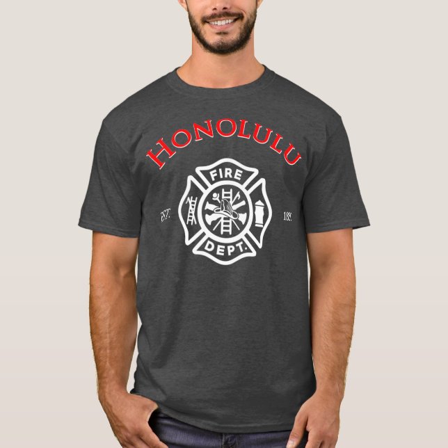 Honolulu Hawaii Fire Department Firefighters T-Shirt (Front)