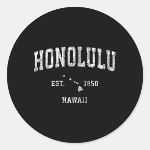 Honolulu Hawaii Hi Athletic Sports Classic Round Sticker