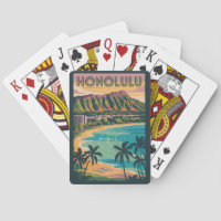 Honolulu Hawaii Illustration Travel Art Vintage