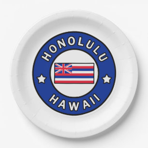 Honolulu Hawaii Paper Plate