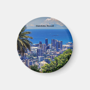 Honolulu, Hawaii picturesque cityscape Magnet