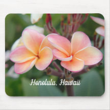 Honolulu Hawaii Plumeria Mouse Pad