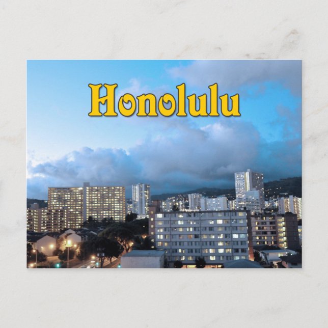 Honolulu Hawaii Postcard (Front)