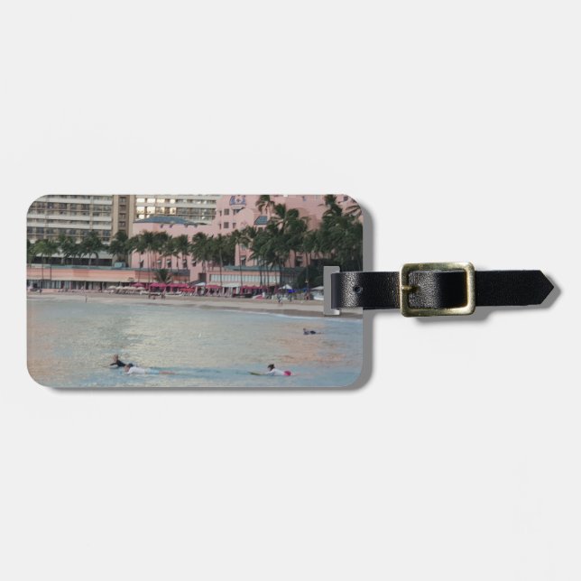 Honolulu Hawaii - Royal Hawaiian Hotel Waikiki Luggage Tag (Front Horizontal)