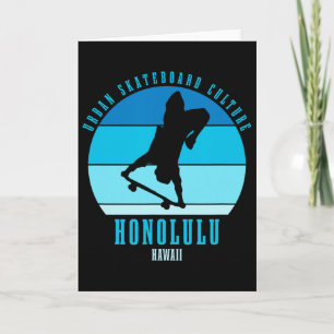 Honolulu Hawaii Skateboarder Urn Skateboarding 6  Card