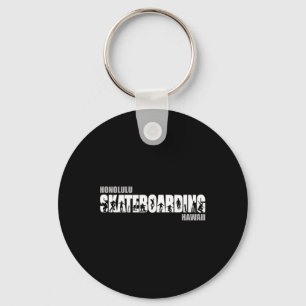 Honolulu Hawaii Skateboarder Urn Skateboarding Key Ring
