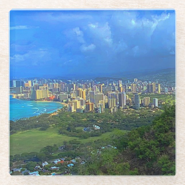 Honolulu, Hawaii Skyline #1 Coaster (Front)