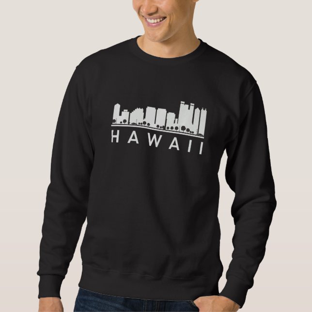 Honolulu Hawaii Skyline Home State Vintage Souveni Sweatshirt (Front)