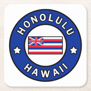 Honolulu Hawaii Square Paper Coaster