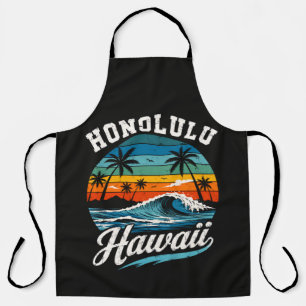 Honolulu Hawaii Surf Sunset Apron