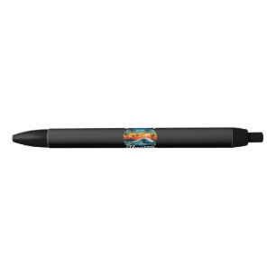 Honolulu Hawaii Surf Sunset Black Ink Pen