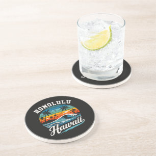 Honolulu Hawaii Surf Sunset Coaster