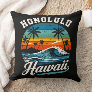 Honolulu Hawaii Surf Sunset Cushion