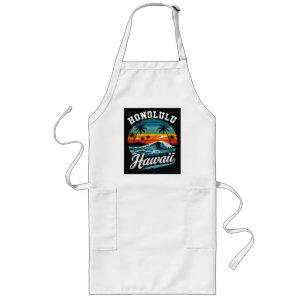 Honolulu Hawaii Surf Sunset Long Apron