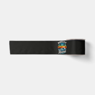 Honolulu Hawaii Surf Sunset Satin Ribbon