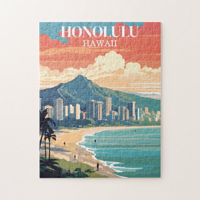 Honolulu, Hawaii: Travel Vintage Jigsaw Puzzle (Vertical)