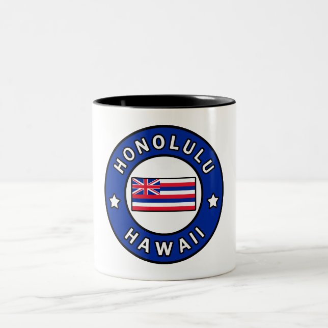 Honolulu Hawaii Two-Tone Coffee Mug (Center)