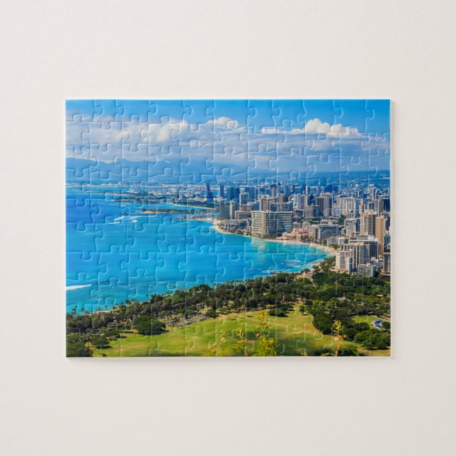 Honolulu, Hawaii, Waikiki Beach Jigsaw Puzzle (Horizontal)