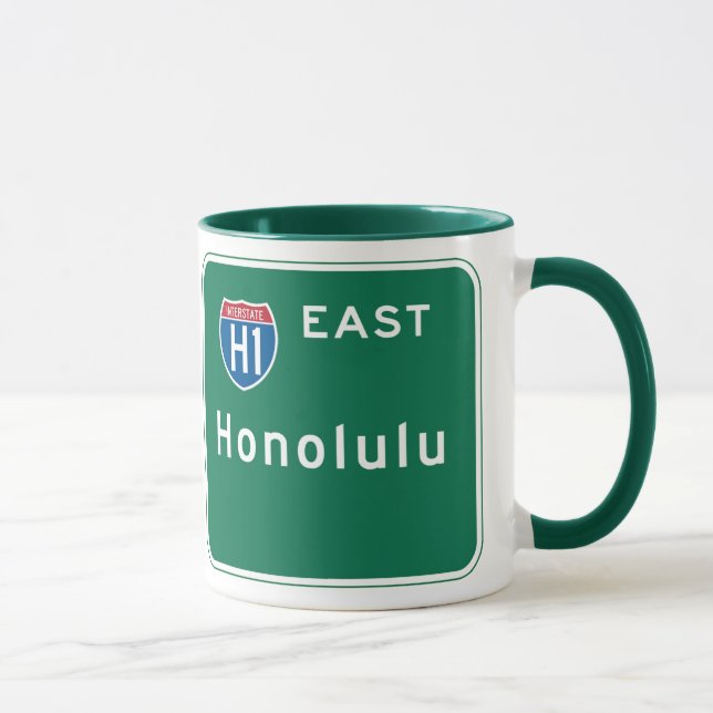 Honolulu, HI Road Sign Mug (Right)
