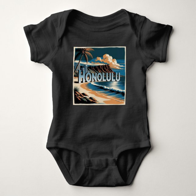 Honolulu O’aho Hawaii Baby Bodysuit (Front)