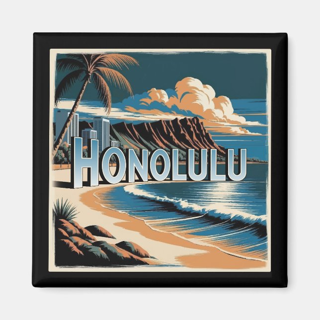 Honolulu O’aho Hawaii Magnet (Front)