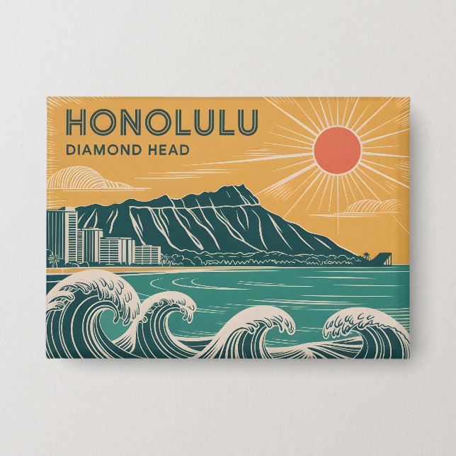 Honolulu Oahu Diamond Head Retro Mid-Century Style (Front)