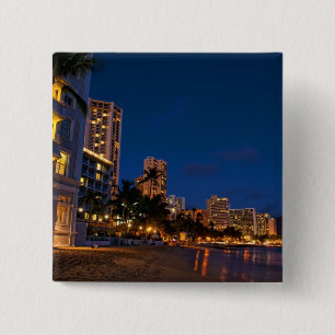 Honolulu, Oahu, Hawaii. Night exposure of 15 Cm Square Badge