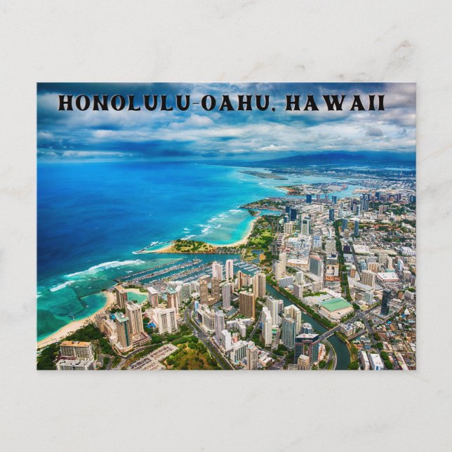 Honolulu-Oahu, Hawaii Postcard (Front)