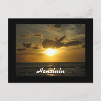 Honolulu Sunset Postcard